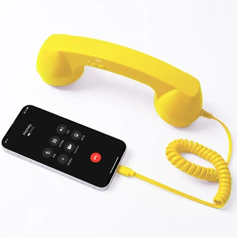 

652F Cord Telephone Handset With Answer/End Type C Direct Plugs Design Portable Receiver For Clear Calls