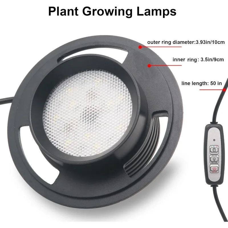 تررم نبات زجاجي لسطح المكتب مع ضوء النمو (الارتفاع: 7.8 بوصة العمق: 4 بوصة)، للنضرة، الطحلب، المناظر الطبيعية للبستنة المصغرة، خزان أسماك بيتا #3