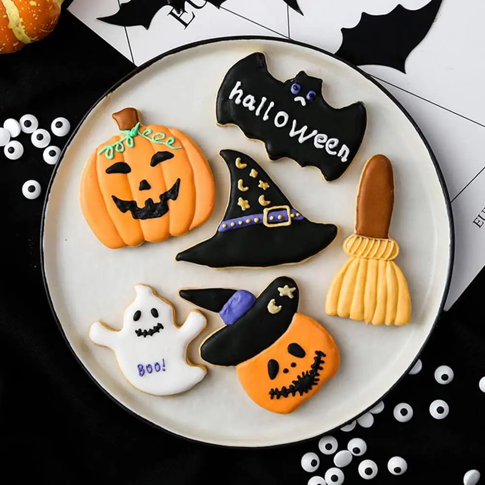 3-teiliges Halloween-Ausstechformen-Set aus lebensmittelechtem Edelstahl, Fledermaus-, Kürbis- und Geisterformen für Süßigkeiten, Obst, Pfannkuchen, Feiertags- und Heimbackwaren – Detail 9