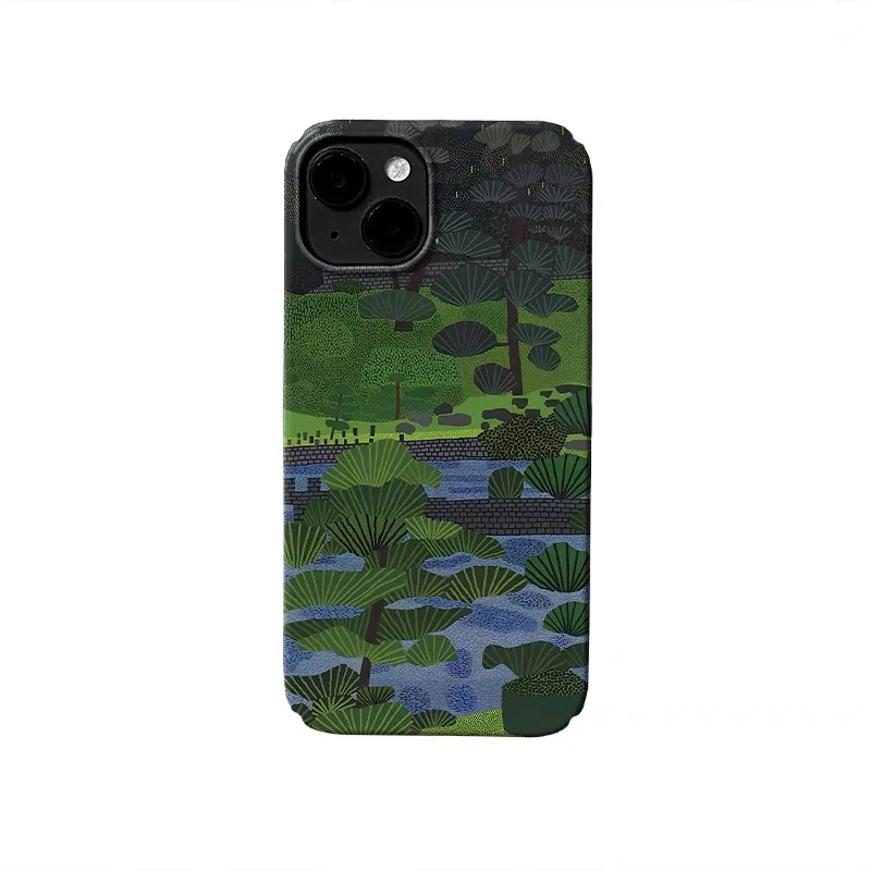 

Ins Deep Green Dark Toned Scenery Case for IPHONE 16 15PRO MAX 14 13 PRO 13 12 11 XR XS SE Case Acrylic Hard Mobile Phone Cases