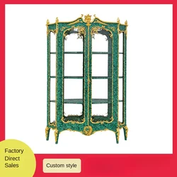 Malachite display cabinet Natural collection  Luxury stone storage cabinet Villa club hotel customized cabinet