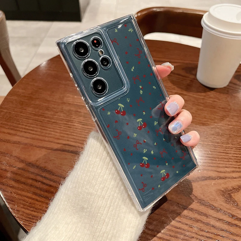 Kirschschleifen-Transparenthülle für Samsung Galaxy A57 A27 A37 A17 A16 A56 A36 A26 A15 A55 A54 S26 S24 S23 S22 Ultra Plus S25 FE Cover – Detail 17
