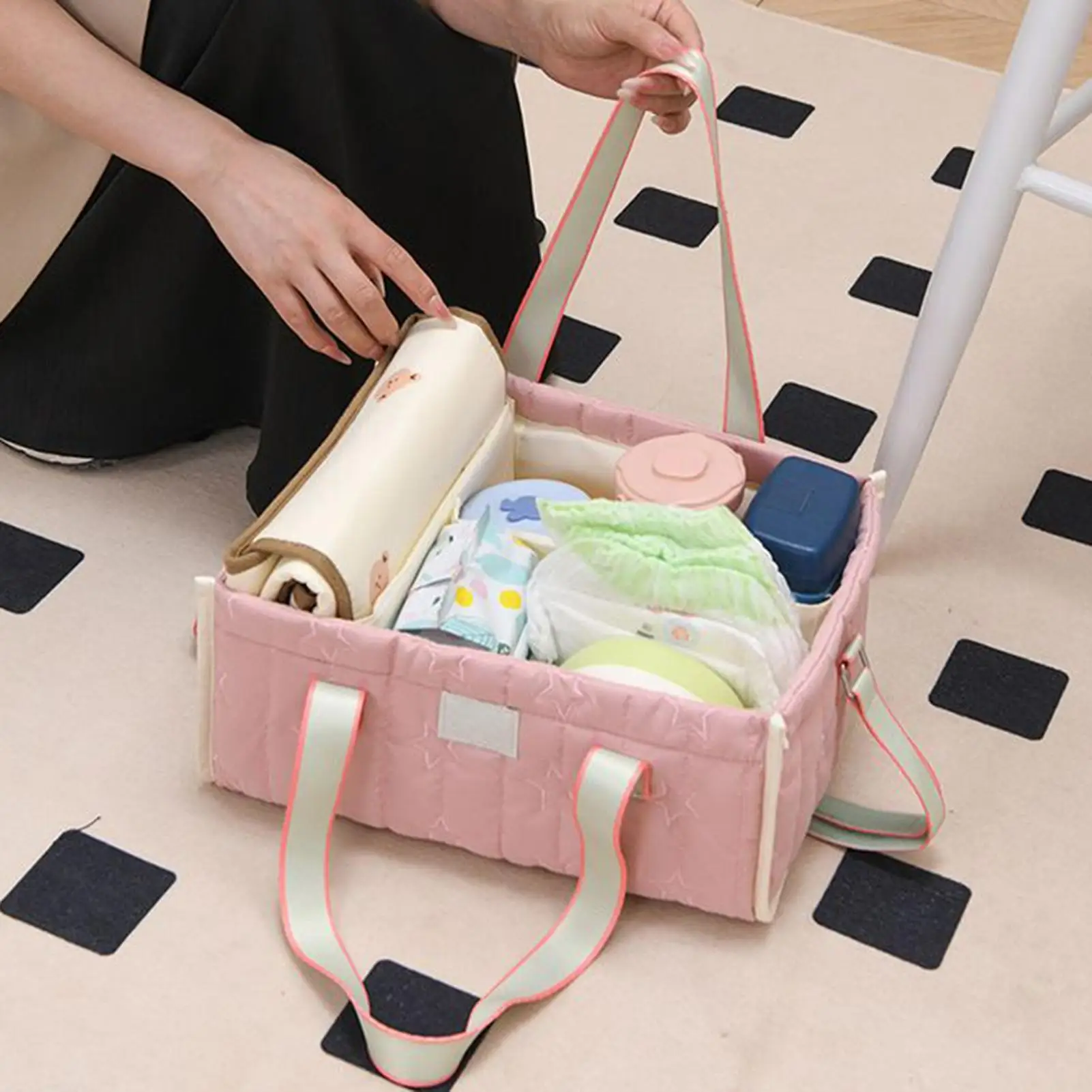 

Stroller Diaper Bag Lightweight Tote Large Capacity Diaper Organizer Basket For Toddler Kids Women Dad Mother Travel Nursery