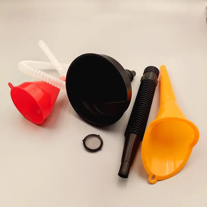 مجموعة مكونة من 3 قطع من قمع وقود السيارات المرن متعدد العيار، مجموعة قمع فوهة بلاستيكية طويلة للتزود بالوقود للسيارة والدراجات النارية #2