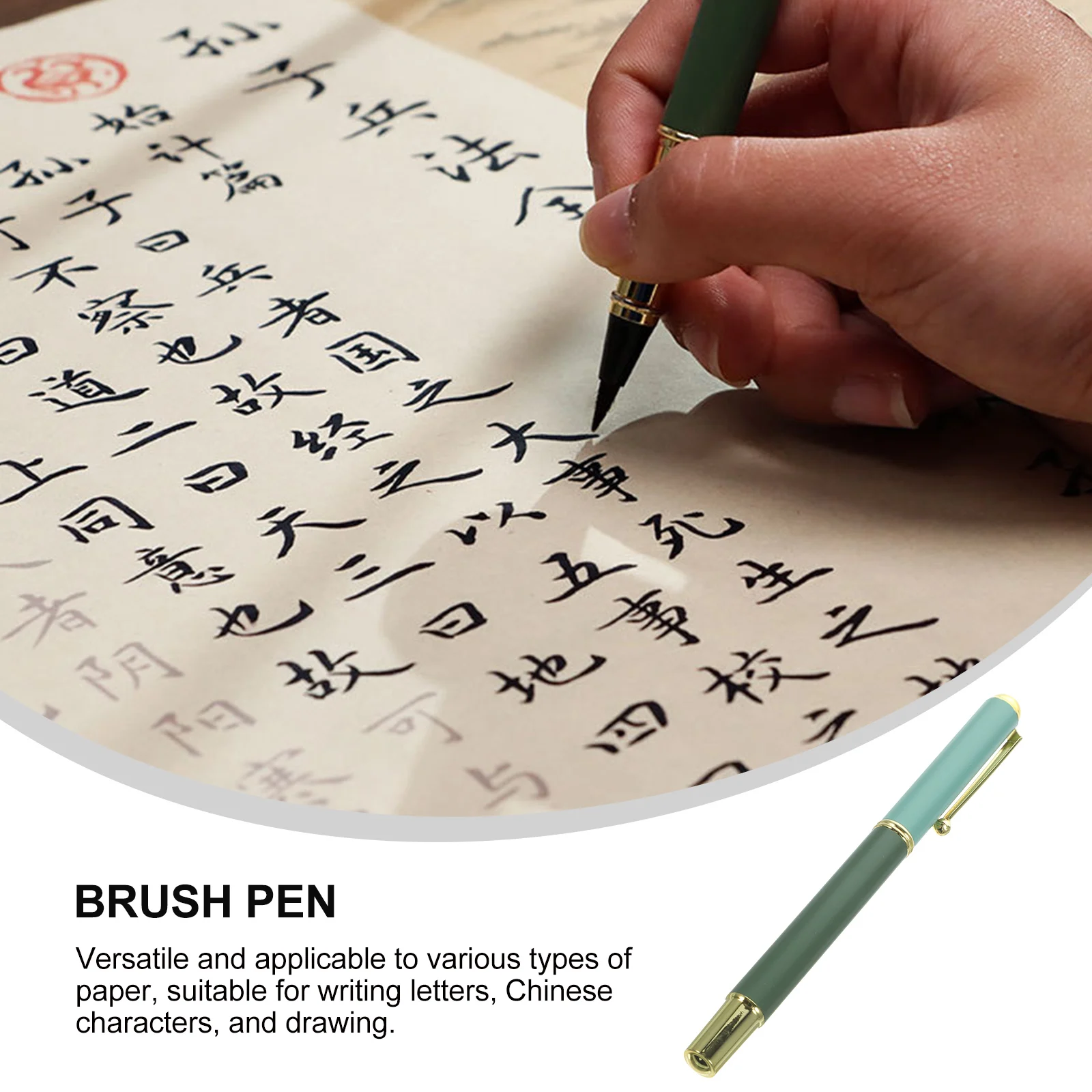 

Refillable Calligraphy Brush Pen Steel Fountain Pens for Cursive Hand Lettering Watercolor Art Smooth Writing Plastic Metal
