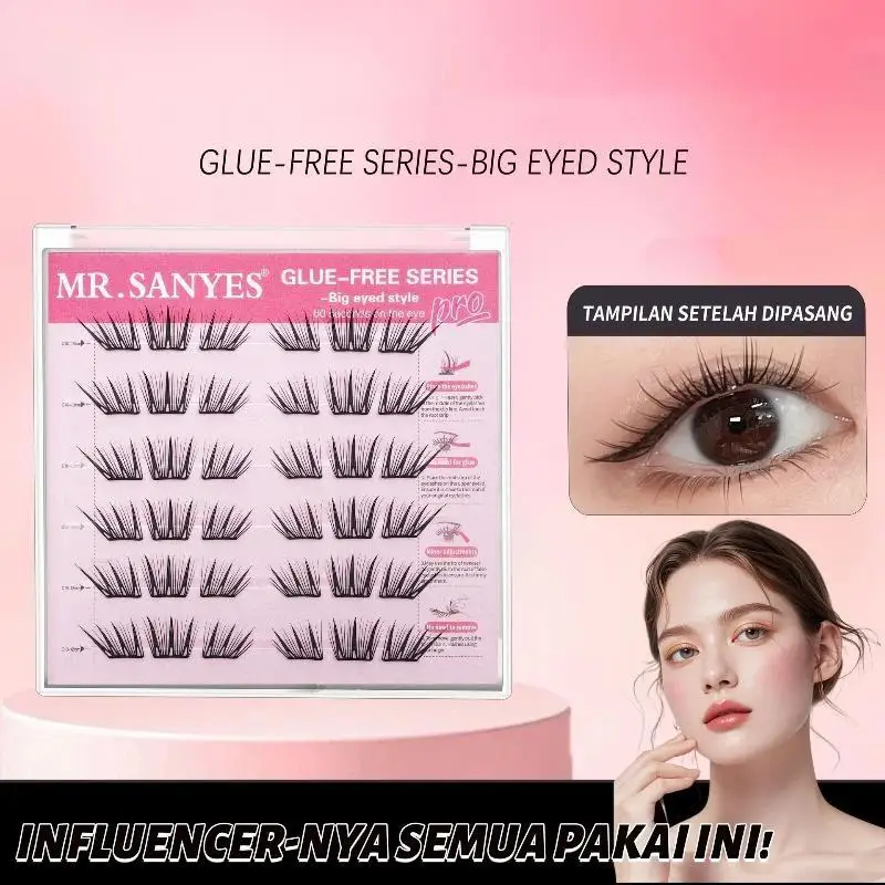 1Pcs Reusable Glue Free Cluster Eyelash Natural Fluffy Big Eye Effect Easy Application Daily Party