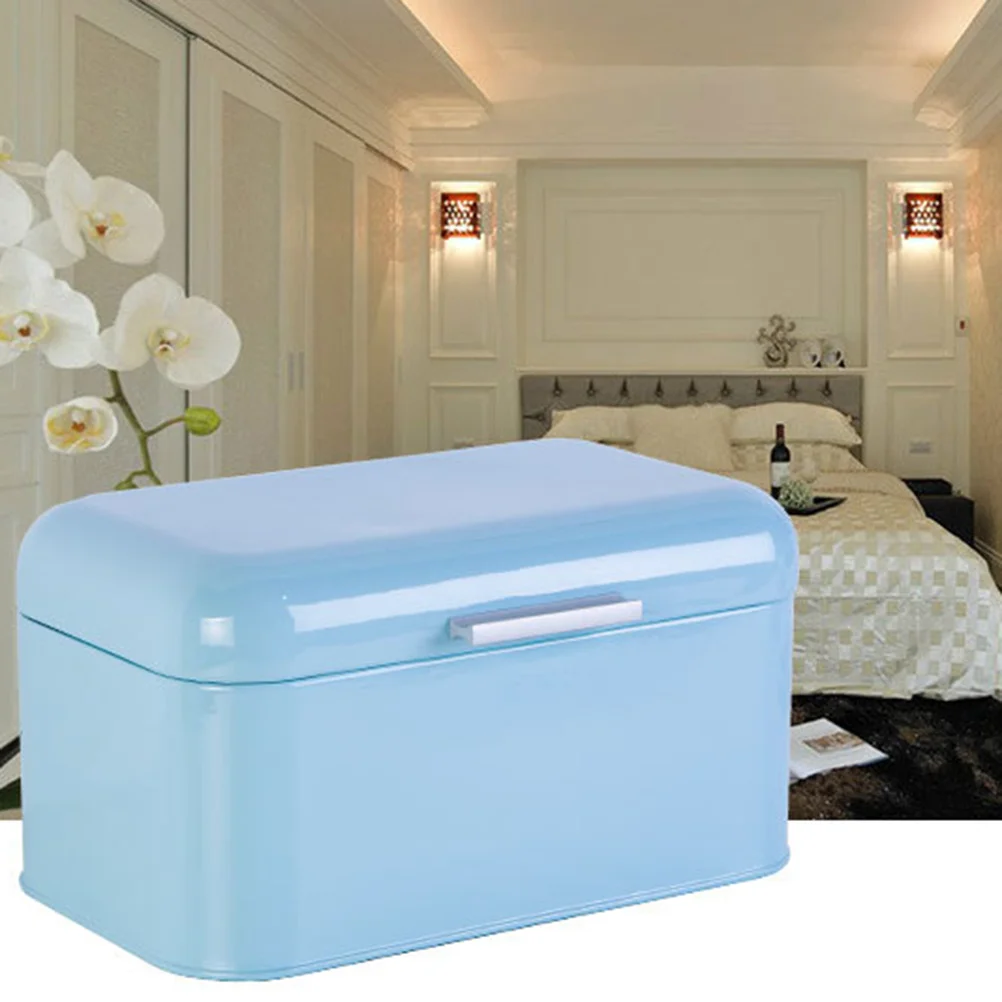 

Metal Bread Box Iron Storage Bin Kitchen Organizer Vintage Design Fresh Keeping Container Creative Desktop Jar For Home