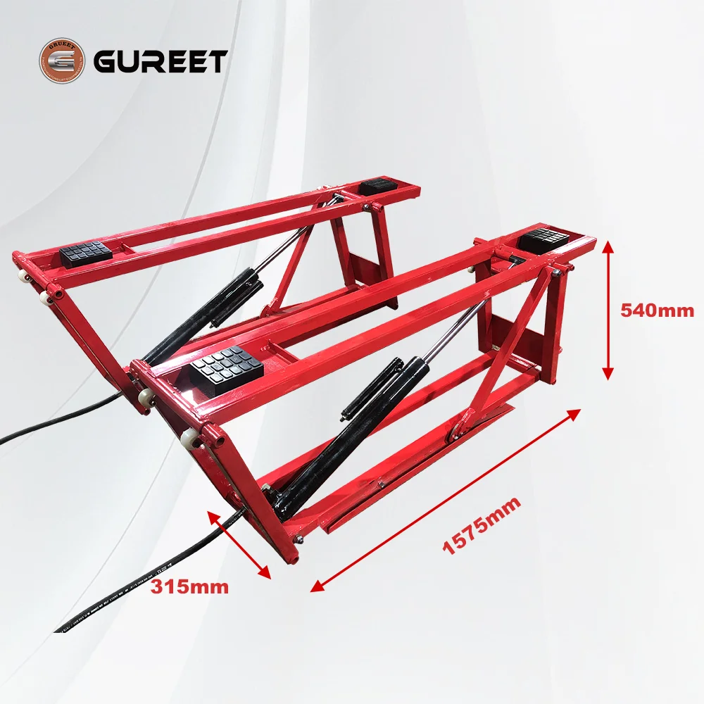 HuaTong 2.8t Auto Mobile Portable Car Scissor Mini Lift Double Cylinder Hydraulic Quick Jack For Home Use