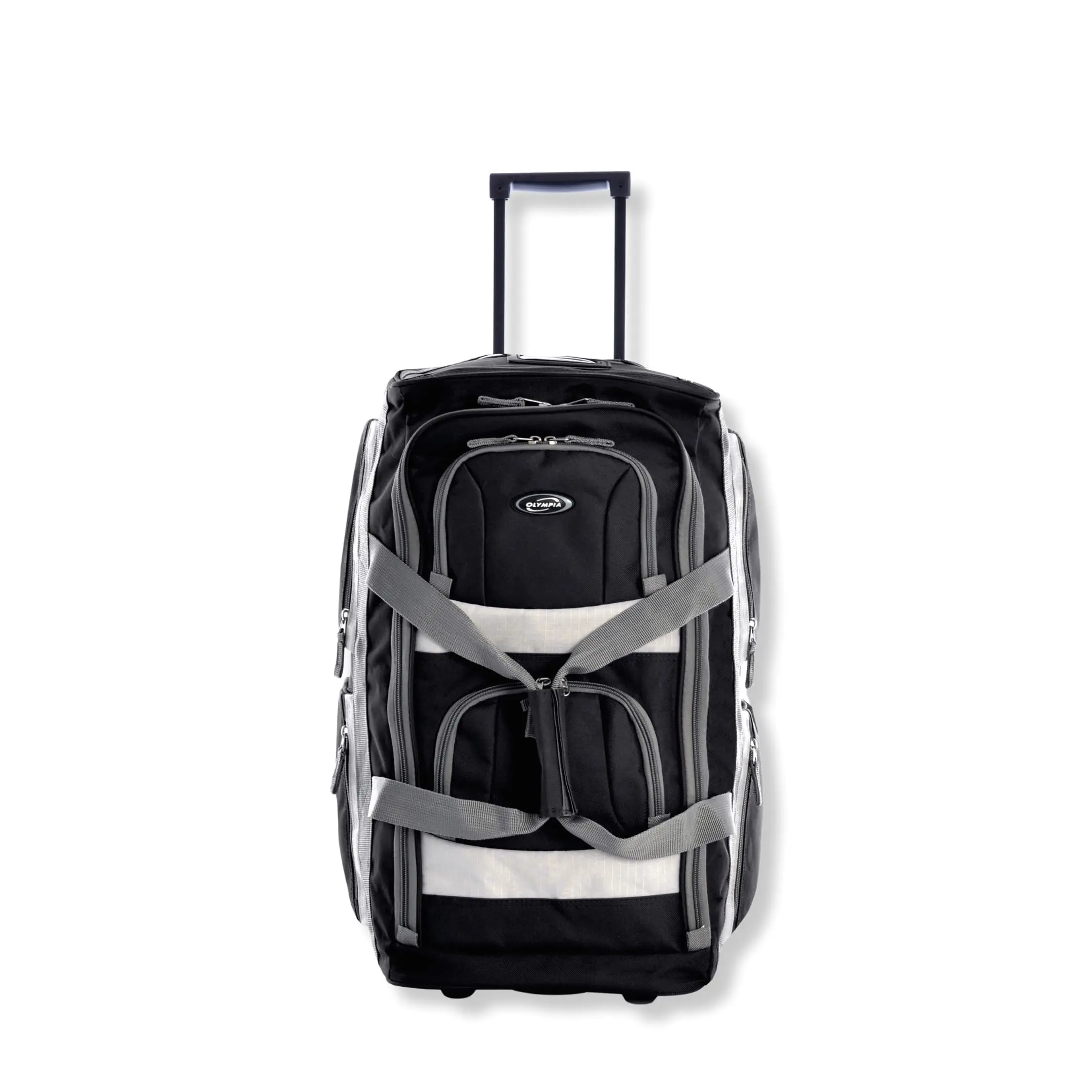 22 inch Carry On 8 Pockets Wheeled Rolling Duffel Bag Water Resistant Luggage Lightweight Travel Suitcase with