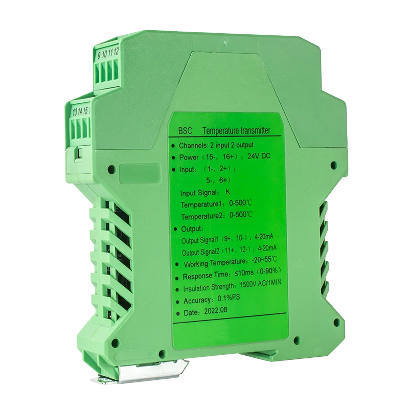 PT100 0-100℃ 0-200℃ Temperature Signal Converter 4-20mA 0-10V 0-5v RS485 K type Thermocouple Temperature Signal Transmitter