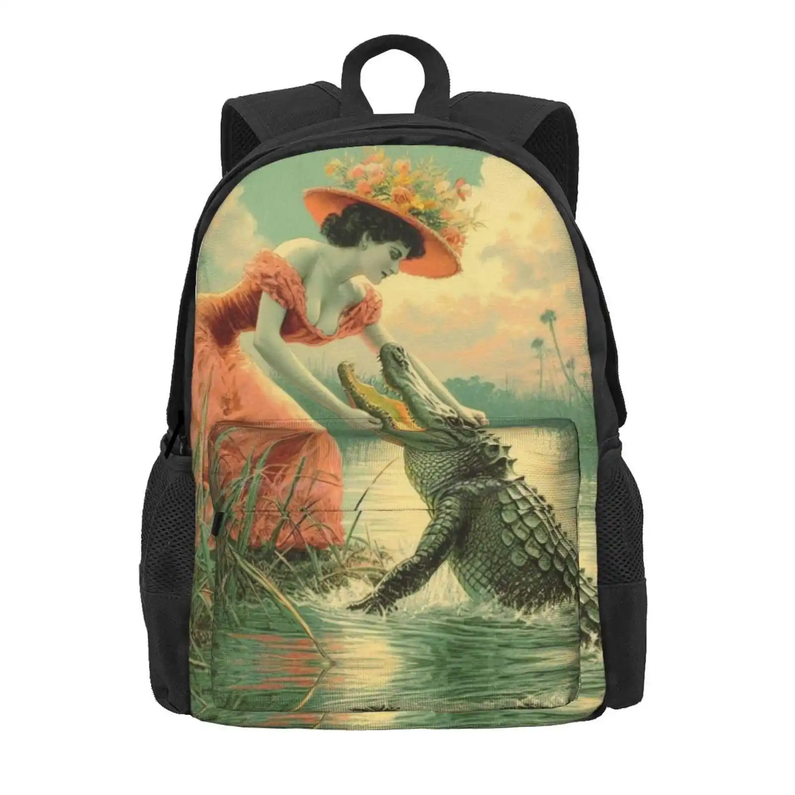 Mother Of Florida Hot Sale Schoolbag Backpack Fashion Bags Alligator Florida Woman Tropical Swamp Humor Mid Century Modern