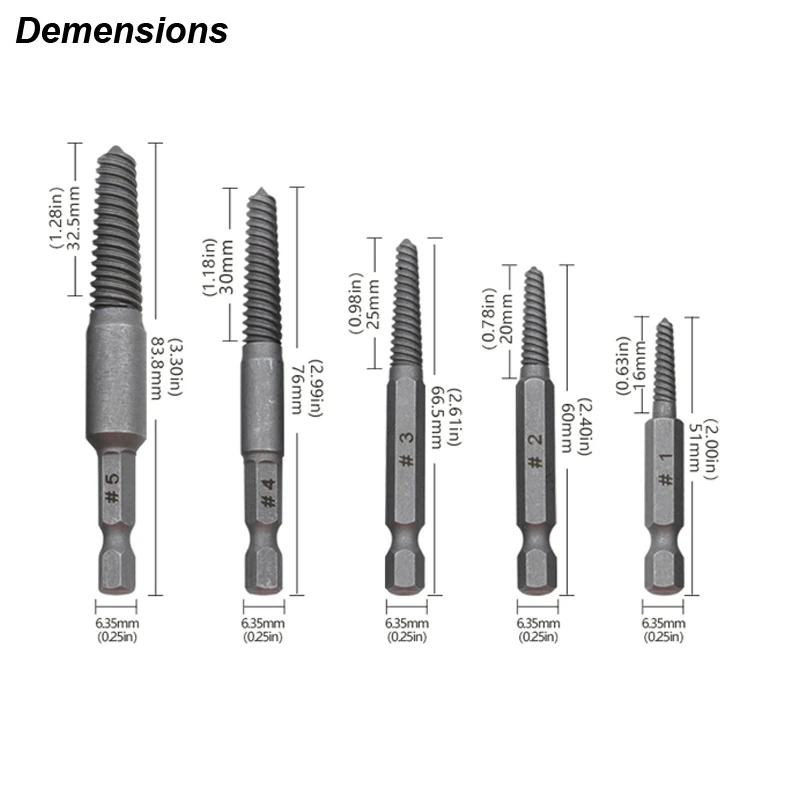 Imagem -03 - Danificado Parafuso Extractor Grupo Ferramenta de Remoção Broca Fácil Take Out Desmontar Reverse Enferrujado Despojado Broken Remover Hexagonal