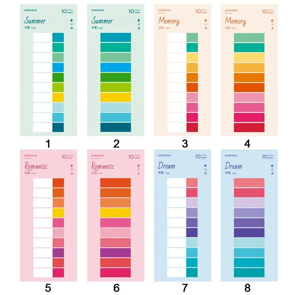 High Quality 4Bag Colorful Novelty Label Bookmark Office Supplies Key Points Paster Sticker Sticky Notes Memo Pad Index Flags