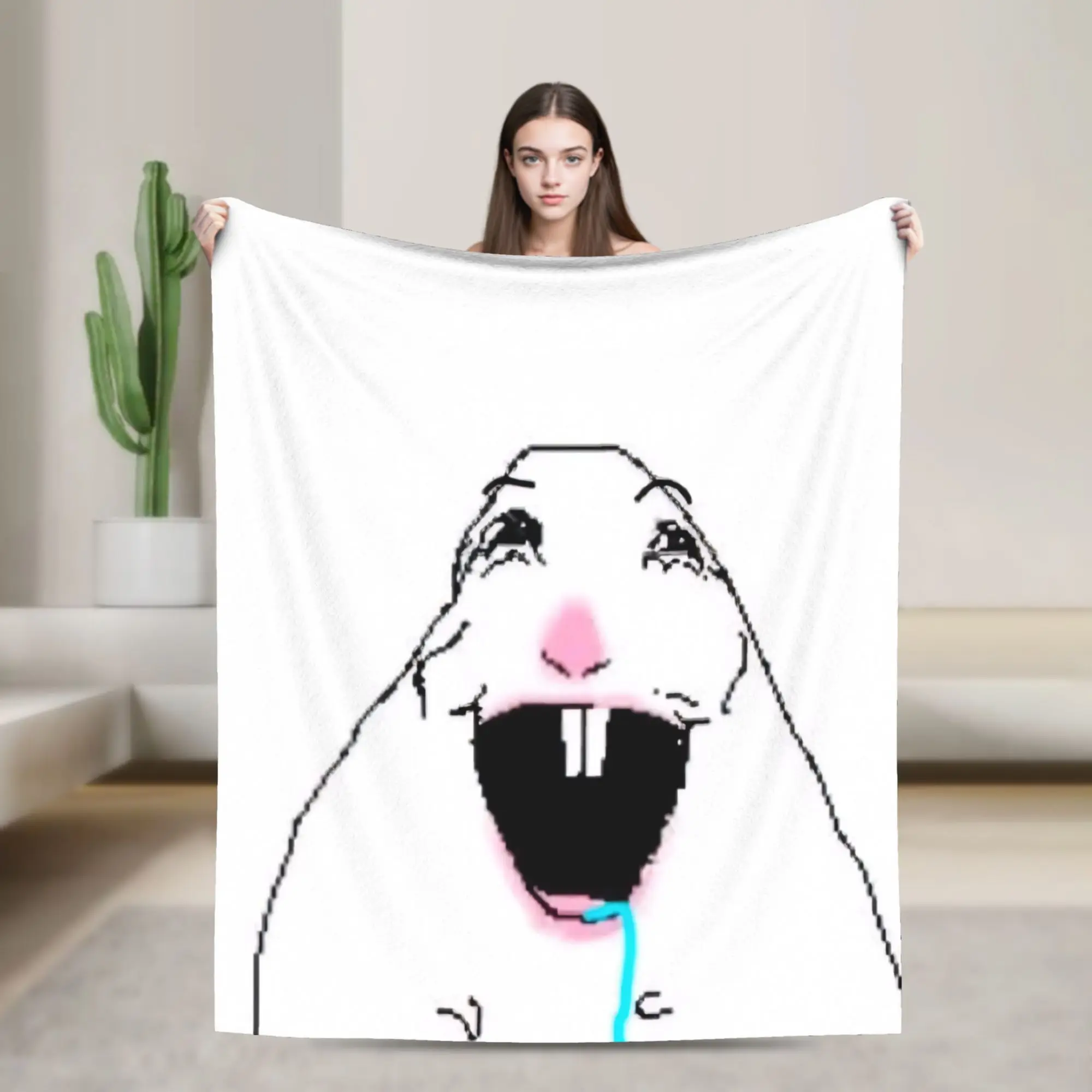 Hamster Caveman Blankets Ultra-Soft Flannel Healing Gift  Throw Blanket Bedding Throws