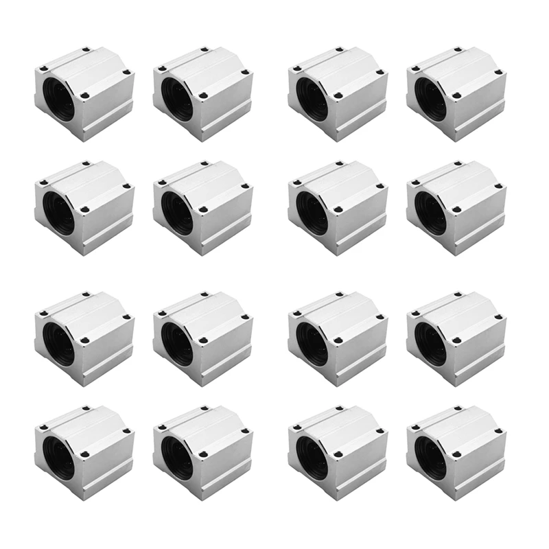 

16 Pcs SC20UU 20Mm Aluminum Linear Motion Ball Bearing Slide Bushing For CNC