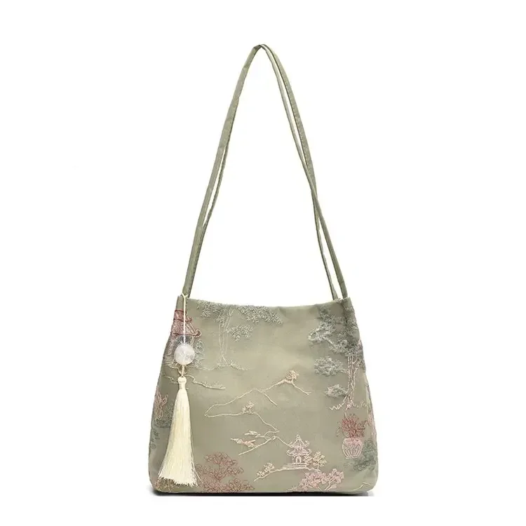 حقيبة كتف ربيعية ذات سعة كبيرة مطرزة على الطراز الوطني حقائب السيدات للبيع 2025 حقيبة يد عصرية جديدة رائجة البيع #6