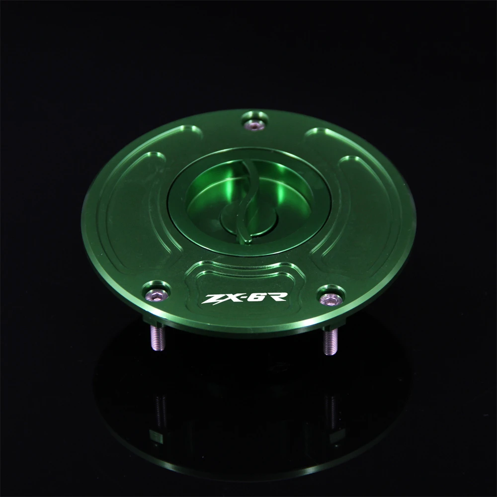 8 Color Green Keyless Motorcycle Gas Cap Fuel Tank Cap Cover For Kawasaki ZX-6R ZX6R 2003-2006 2004 2005