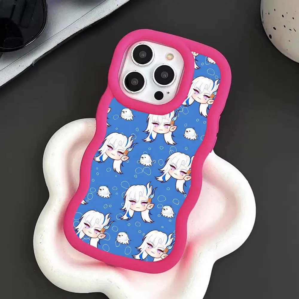 

Game GI Neuvillette Wavy Edge TPU Mobile Phone Case for iPhone 17 16 15 14 13 12 11 Air Pro Max Plus Colorful Cover