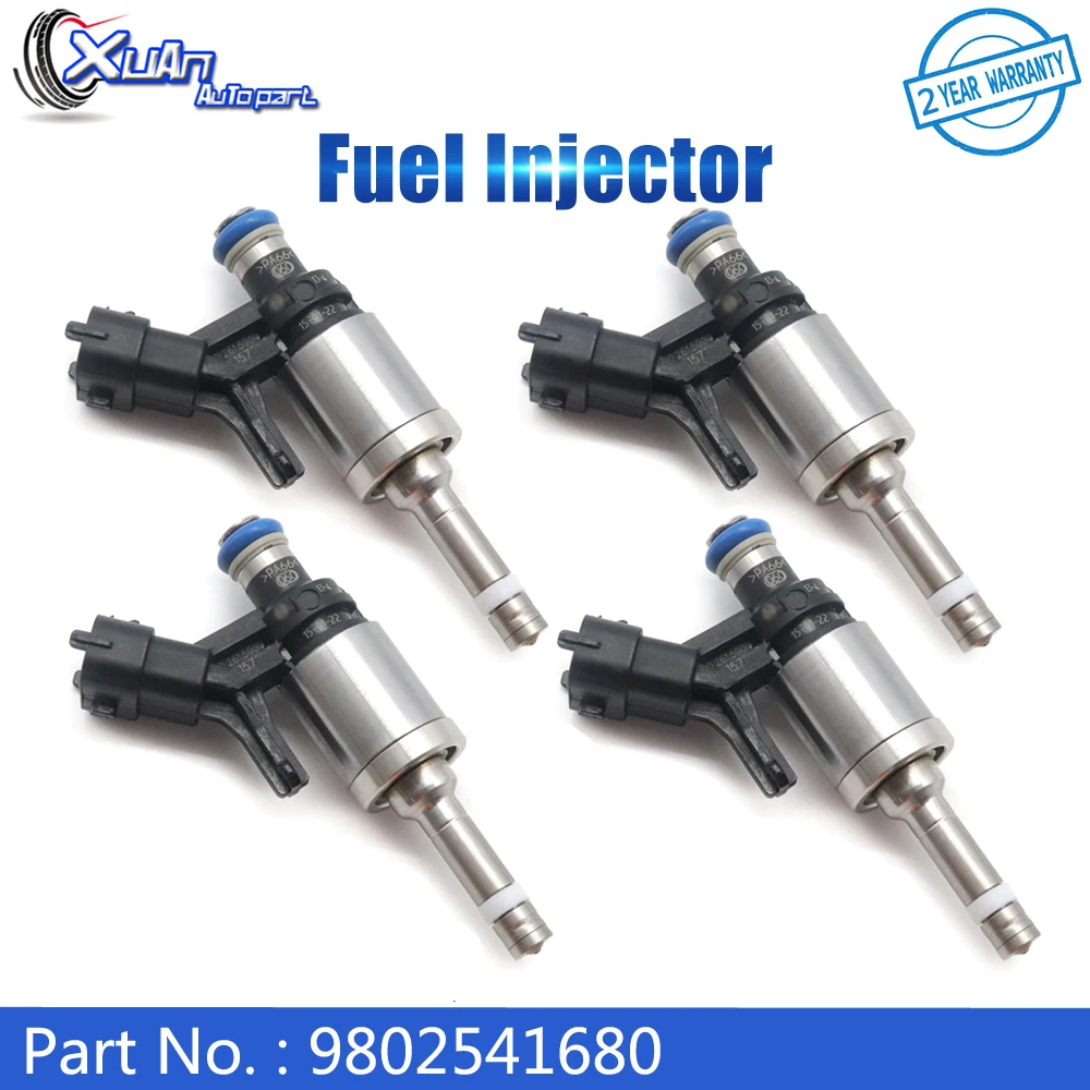 

XUAN 4pcs Car Fuel Injectors Nozzle 9802541680 for Peugeot 308 408 508 for Citroen C4 for BMW Mini 1.6L