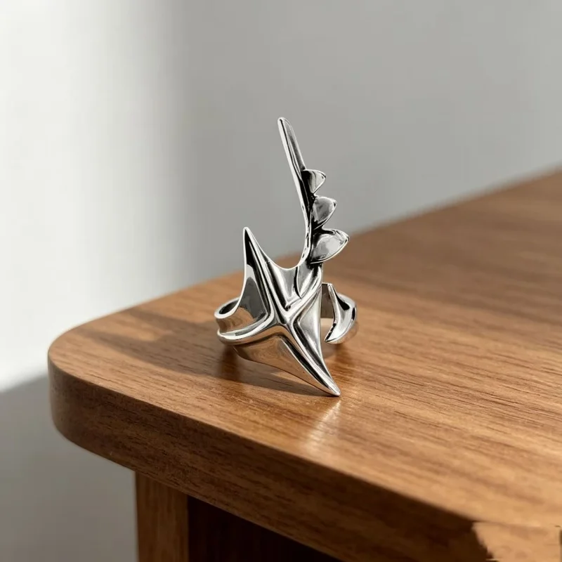Cyberpunk Alien Unregelmäßiger Ring Unisex Hip-Hop Übertriebener Offener Ring Karnevals-Accessoires – Detail 3