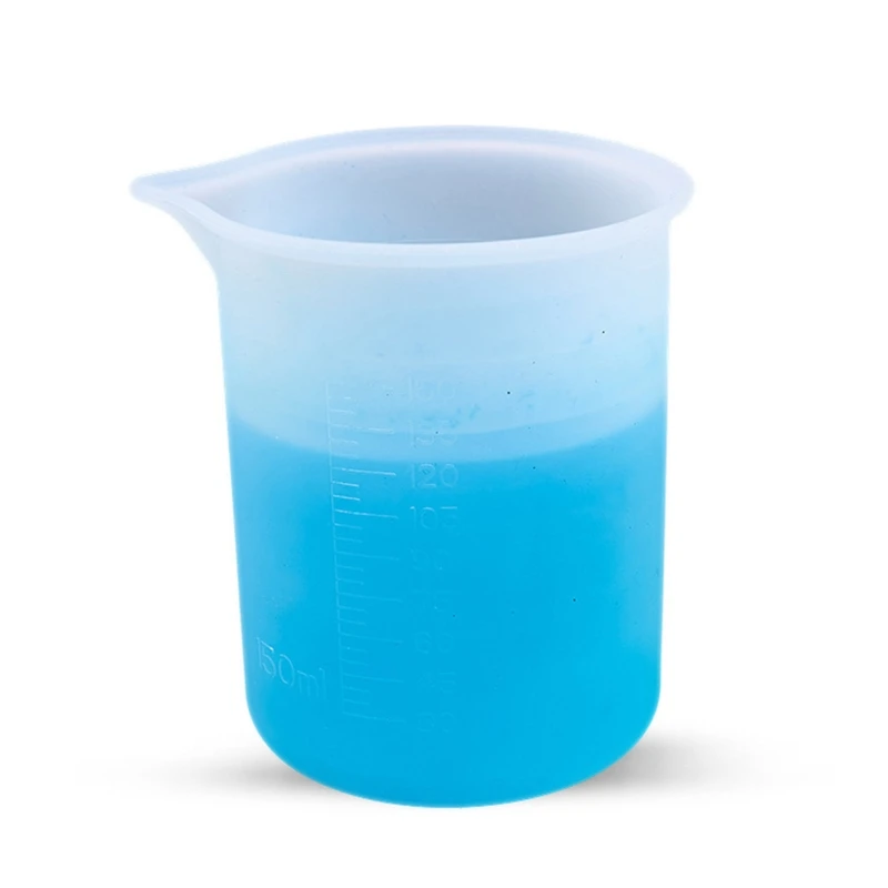 Acrylic Paint Pouring Cup Making Silicone Flexible Mesauring Cup Translucent Mixing Cup Epoxy Mold Pouring Tool 150ml