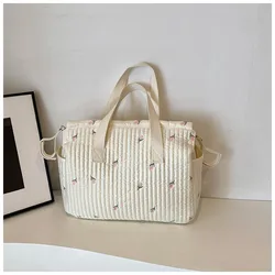 2024 New High-capacity Mummy Handbag Mommy Embroidered Bear Bag