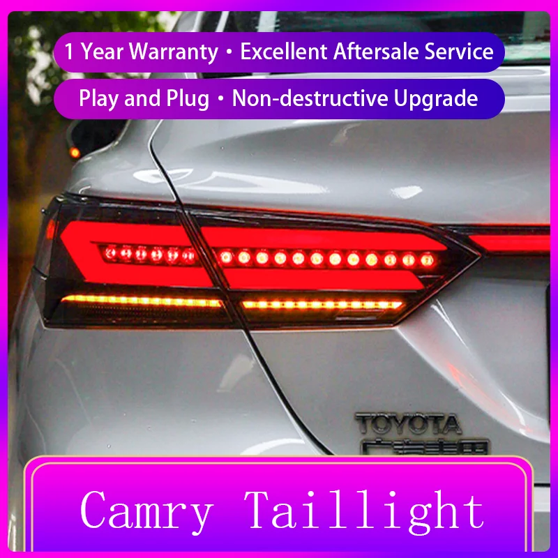 Car Lamps For Toyota Camry 2018-2023 Tail Lights LED Dynamic Turn DRL Superbright Taillight Reverse Refit Auto Tool Accessories