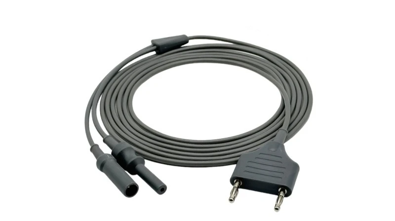 Cables de cuchillo eléctrico de alta frecuencia, cables de conexión, cable laparoscópico unipolar, cable de histeroscopia 4,0 cabeza de plátano a dos