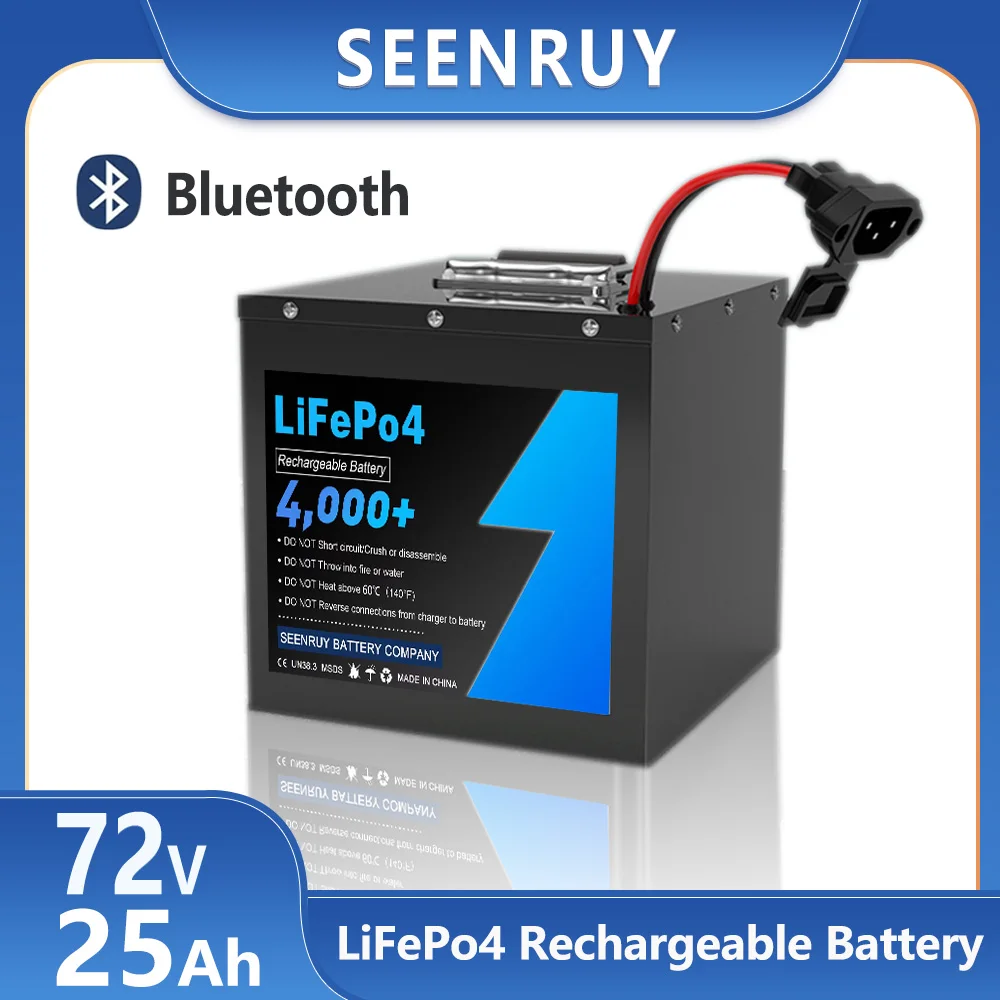 72v 25AH Lifepo4 Battery Pack Lithium Iron Phosphate Deep Cycle Built in BMS for Electric motorcycles tricycles with 5A Charger