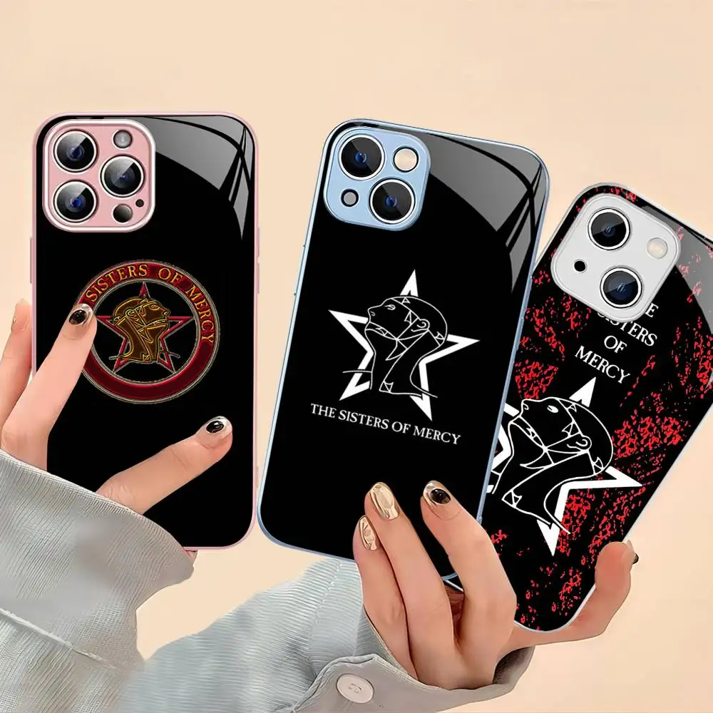 

The Sisters Of Mercy Band Tempered Glass For Iphone 14 13 12 11 Pro Mini XS MAX 14Plus X XS XR Cover