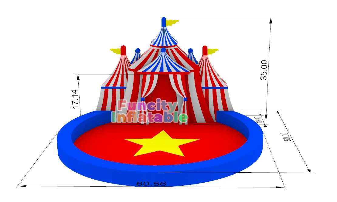 Palcoscenico gonfiabile da circo gonfiabile con design personalizzato