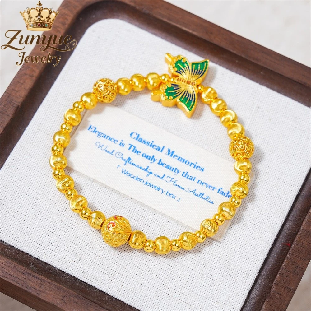 

High-End Sand Gold Enamel Butterfly Bracelet Luxury Quality Jewelry Fashion Jewelry Handicraft Exquisite Elegant Charms Popular