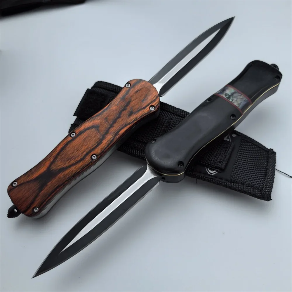 BM A016 Heretic Folding Knife 440C Blade Wood Handle Hunting Pocket Knives Camping Defense Tactical Knife EDC Tools