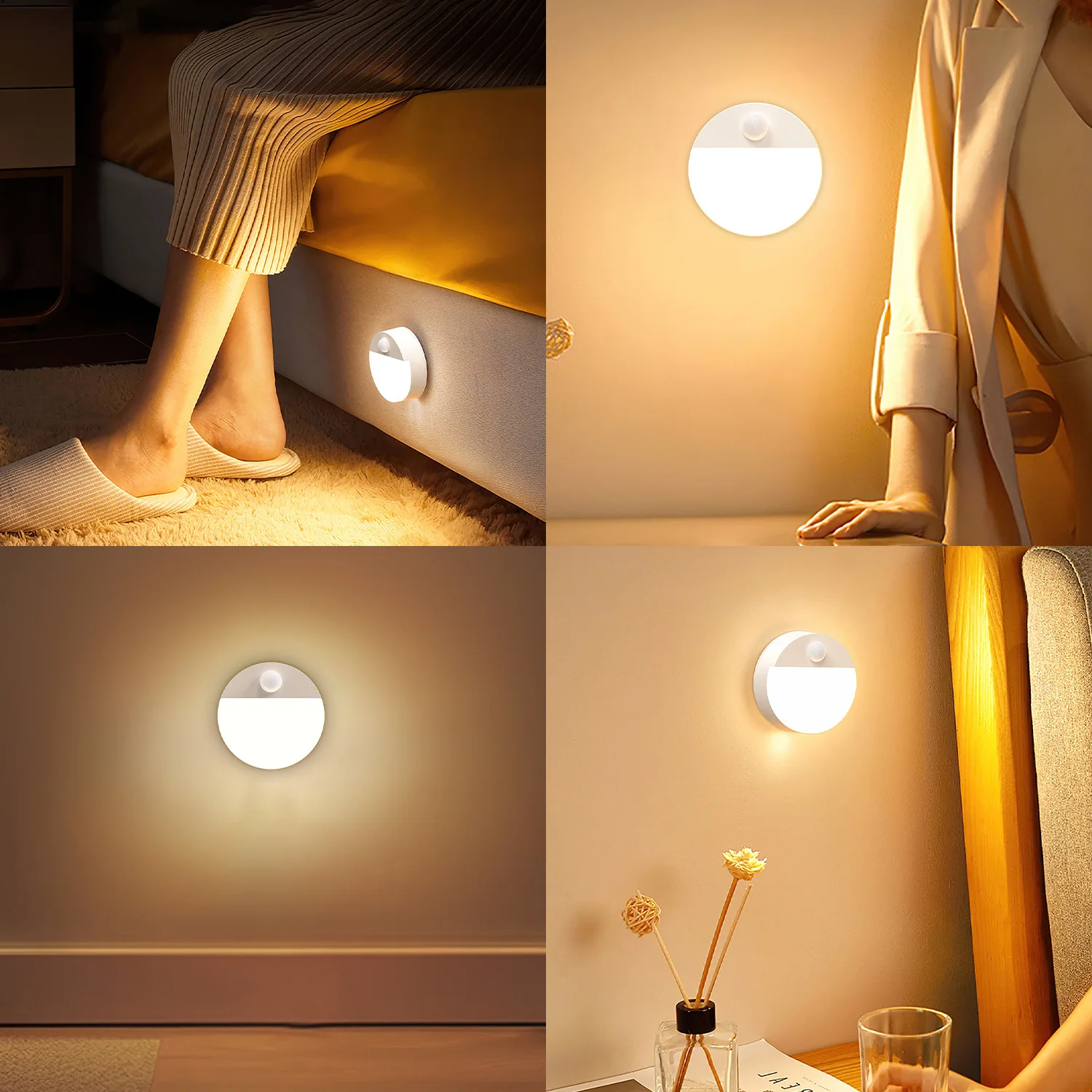 

Умные светодиодные ночники с датчиком движения, комплект из двух штук, энергоэффективные, с автоматическим включением/выключением, для внутреннего освещения, обеспечивающие безопасность и защиту.