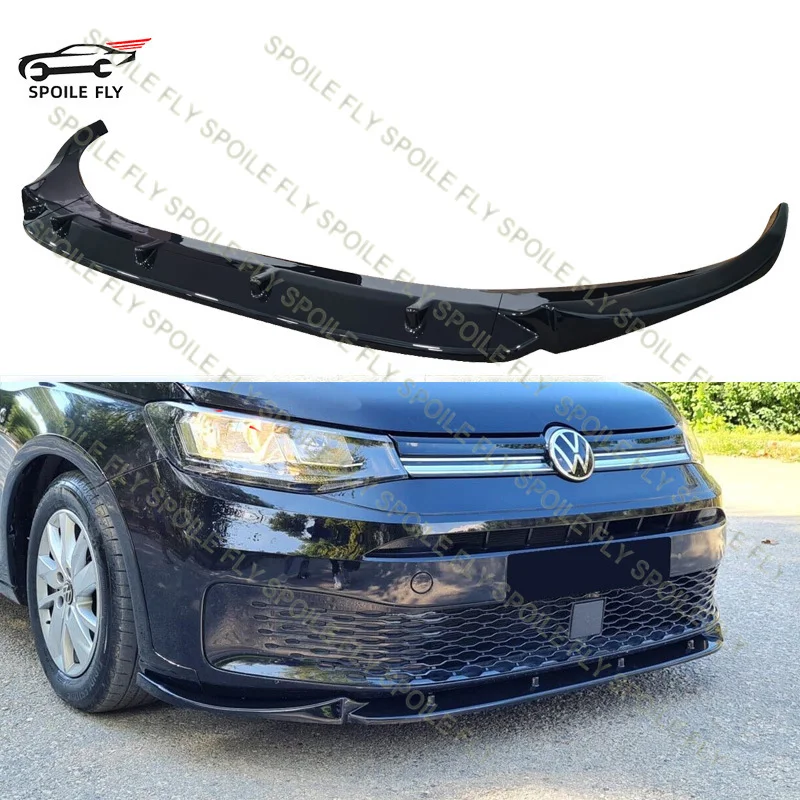 

3PCS 2021+ For VW Volkswagen Caddy Mk5 Front Bumper Splitter Lip Diffuser Spoiler Cover Guard Deflector Body Kit ABS Gloss Black