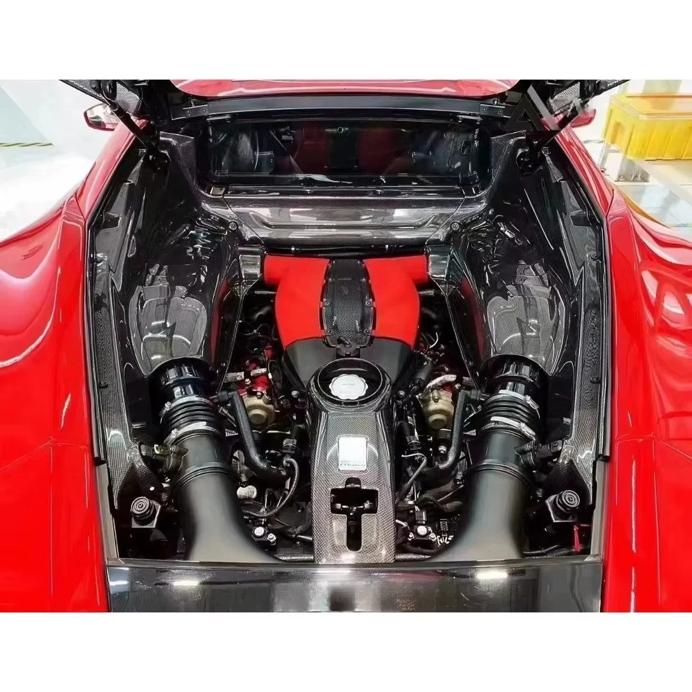 

For Ferrari Body Kit Modified OEM Style 3K Dry Carbon Fiber Plain Weave Engine Hood Suitable for Ferrari 488GTB Hardtop Version