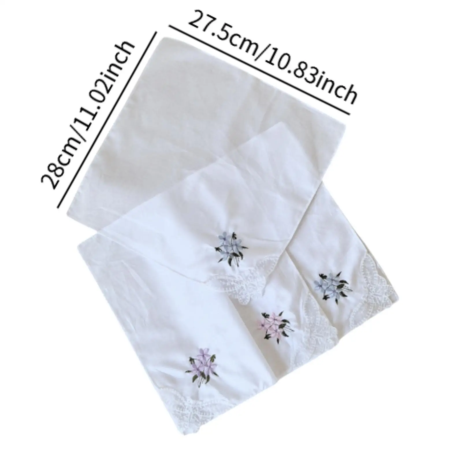 6 Pieces Cotton Handkerchiefs for Women Bandanas Gift for Wedding Party Hanky