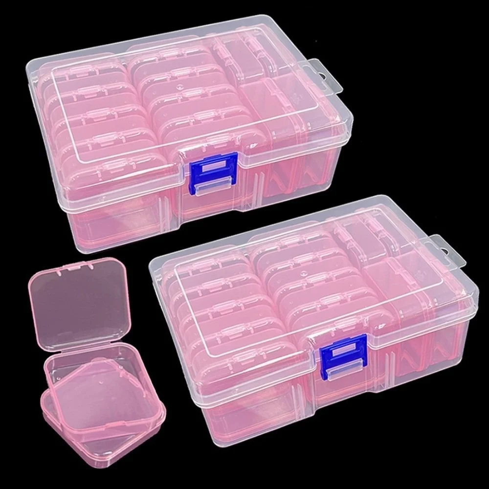 14pcs/set Multifunctional Transparent Plastic Storage Box Set with Sorting Compartments Waterproof 14pcs Organizer Containers