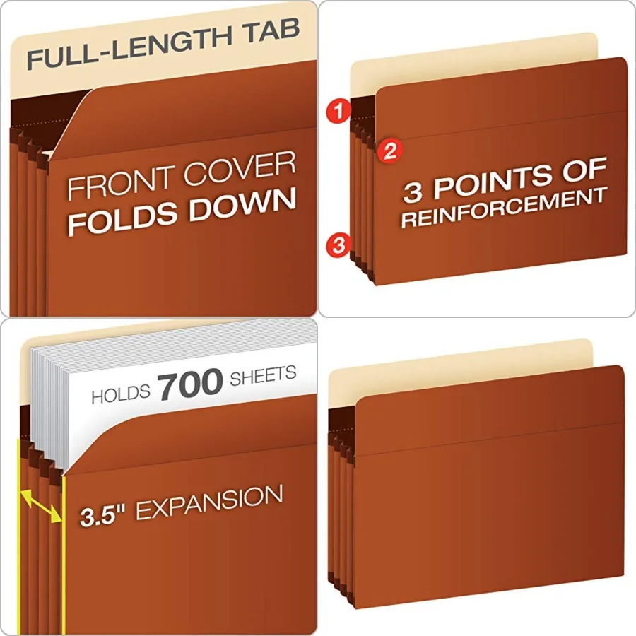

Pendaflex Expanding Accordion File Pockets, Extra Durable, Expands 3.5", Legal Size, Reinforced with Dupont Tyvek Material, 10/