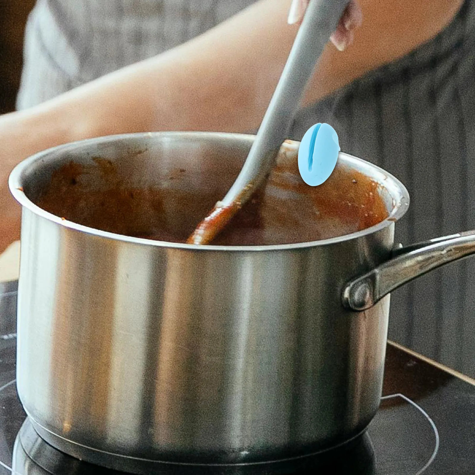 Silicone Temperature Probe Clip Holder for Pot Side Mount Easy Adjust Secure Thermometer Clip for Cooking Grilling Frying Candy