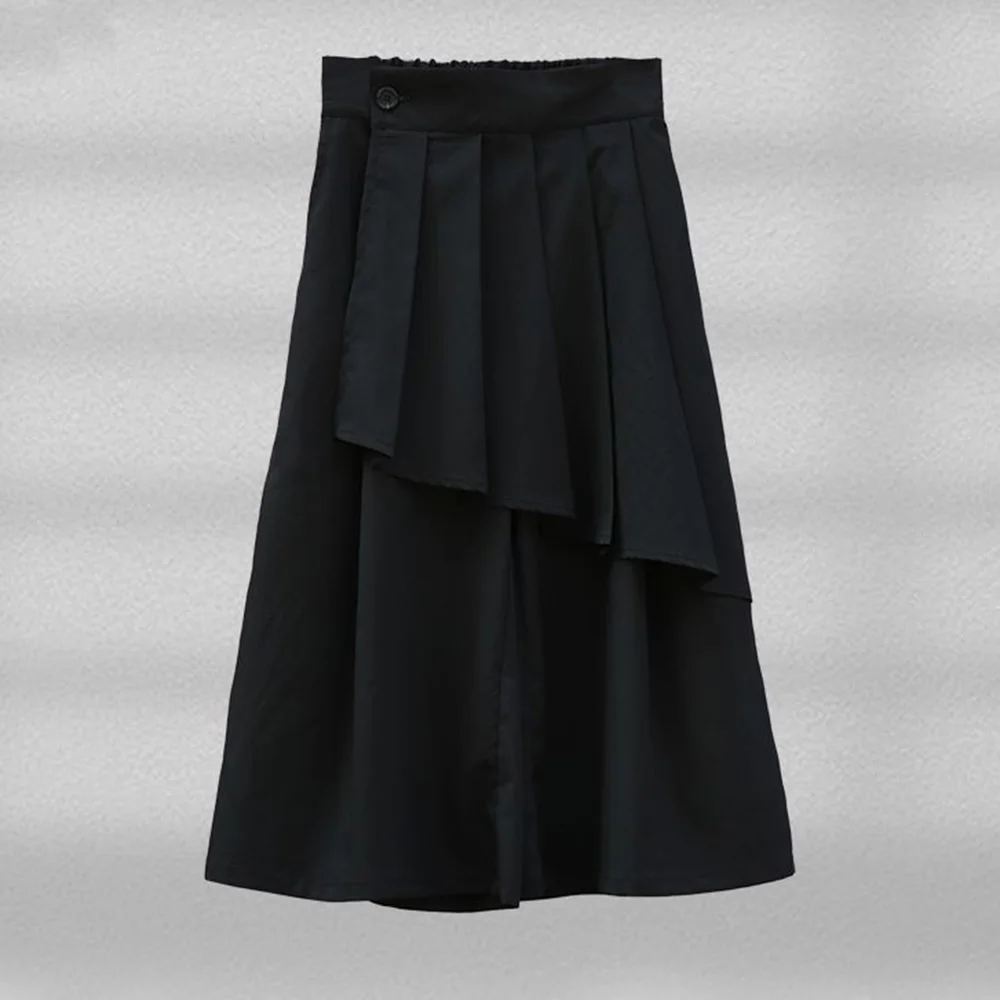 Gothic Y2k Skirt Pants Irregular Casual Samurai Skirt Japanese Streetwear Personality Harajuku Hakama Men'S Clothing Unisex 2024