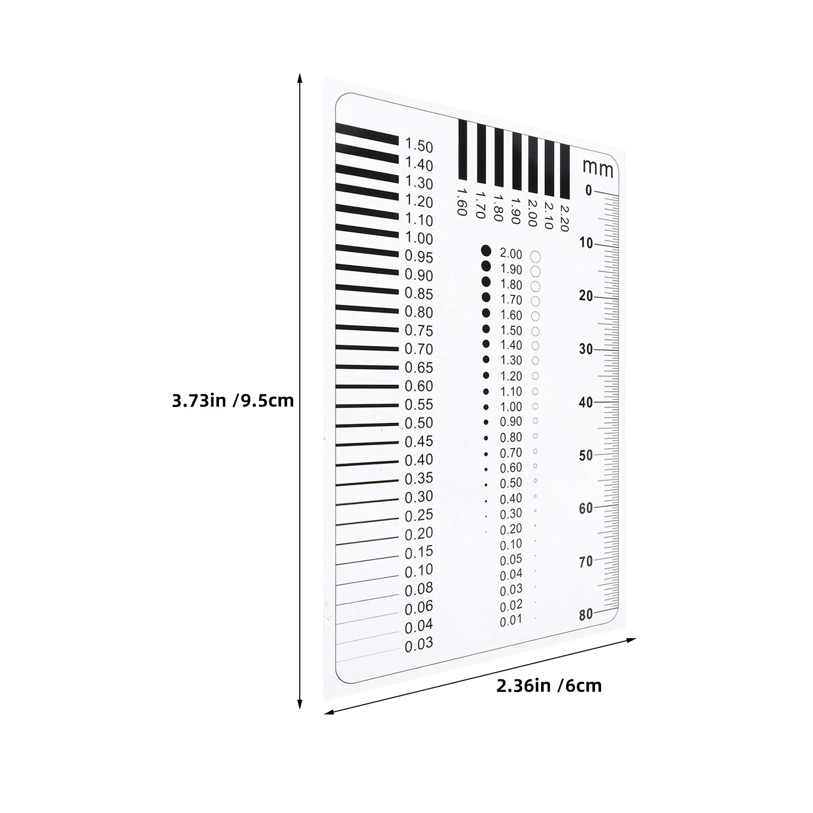 2Pcs Chest Card Gauge Multi-Functional Transparent Measurement Ruler Crack Width Surface Flaw Detection Inspection Tool