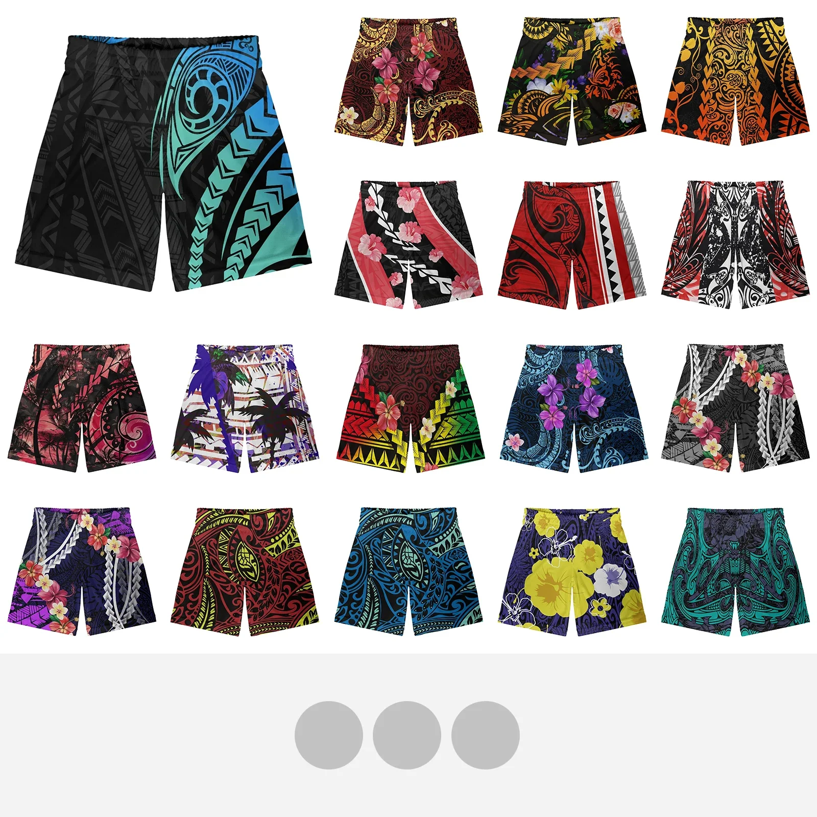 Polynesian Tribal Fijian Totem Tattoo Fiji Prints Summer Casual Shorts Men Boardshorts Breathable Bermudas Beach Shorts Fitness