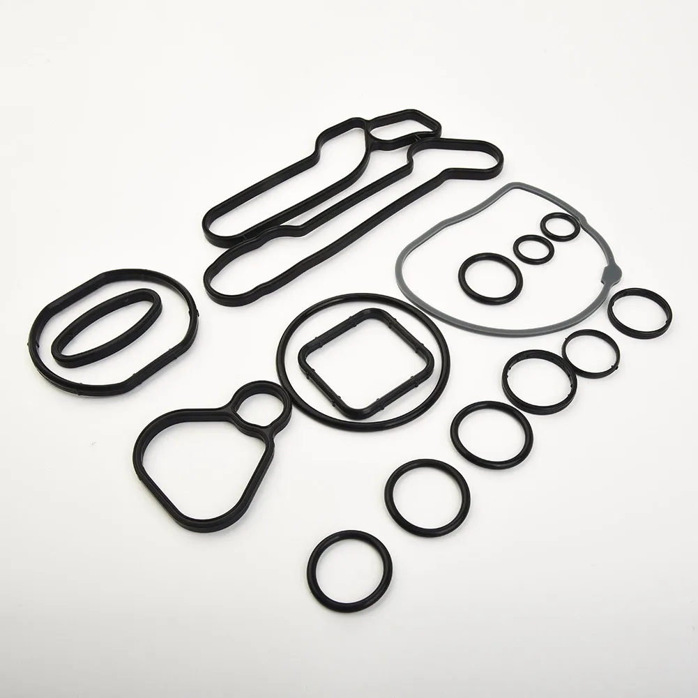 15pcs 93186324 55354071 For Chevrolet Cruze Aveo Engine Oil Cooler Gasket Seal Suit For Sonic 12-16 Radiator Repair Kit 1.6/1.8