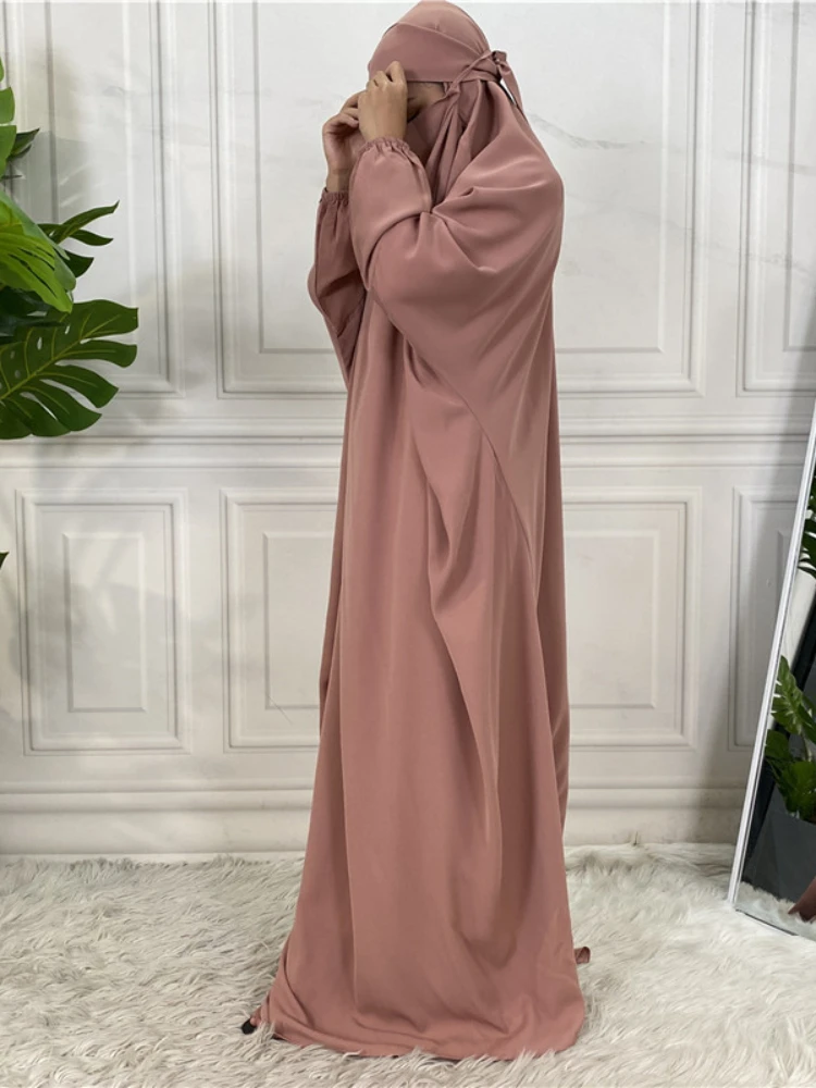 Imagem -06 - Vestido de Mulheres Muçulmanas com Capuz Eid Vestuário de Oração Abaya Long Khimar Vestido Completo do Ramadã Roupas Islâmicas Abayas Niqab Jilbab 2023