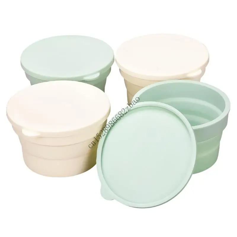 

H7EA круглая силиконовая корзина для расстойки теста, складной кухонный инструмент для хранения для домашней выпечки