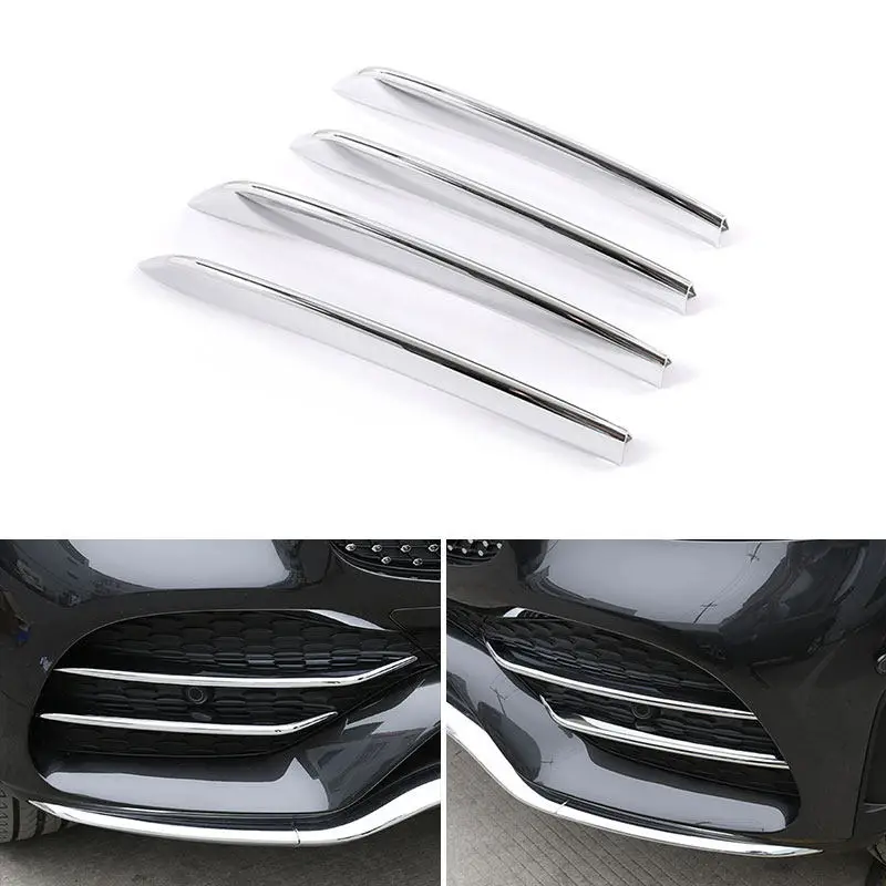 Car Styling ABS Chrome Front Fog Light Strips Air Intake Grille Cover Trim ABS For Mercedes Benz GLC Class X253 2020