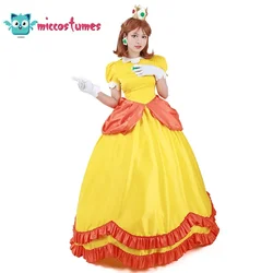Miccostumes Women Princess Costume Dress Woman Yellow Long Dress for Women Halloween Cosplay Costume