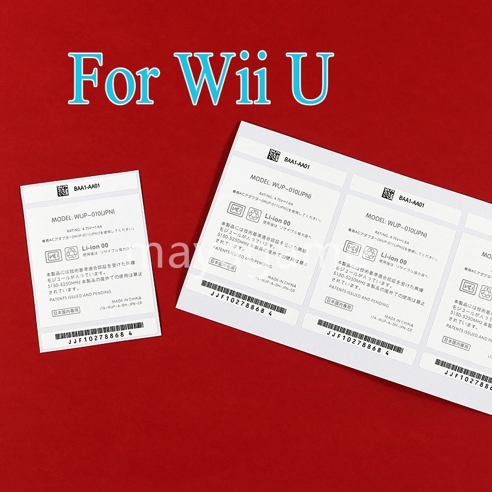 80sets Digital Label Sticker Shell Back Sticker 3-in-1 JP Version For Nintend Wii U Game Console Replacement