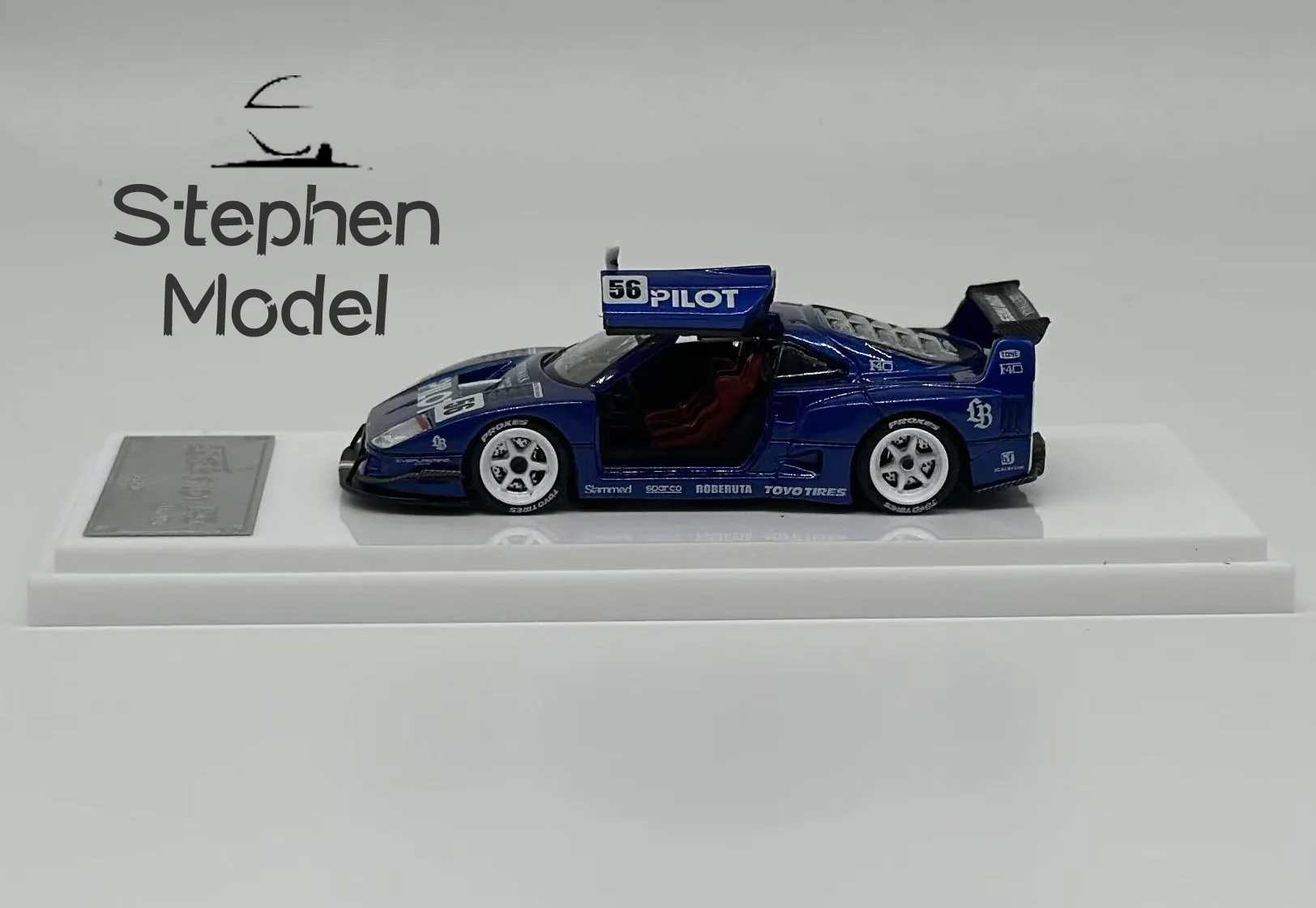 Demon King Auto 1:64 F40 LB-Works # 56 نموذج سيارة باراماونت أزرق / إنتر ميلان أسود أزرق دييكاست